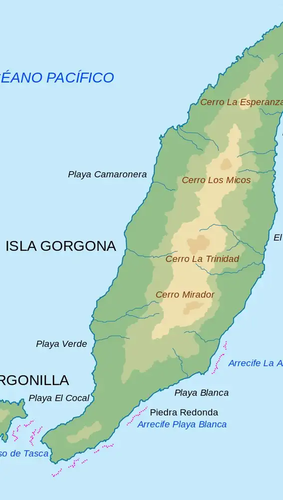 Mapa de la Isla Gorgona, Colombia