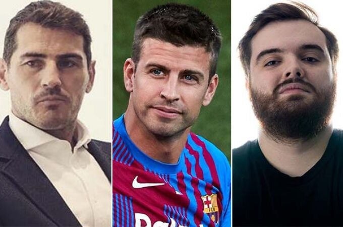 Iker Casillas, Gerard Piqué e Ibai Llanos.