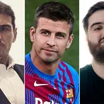 Iker Casillas, Gerard Piqué e Ibai Llanos.