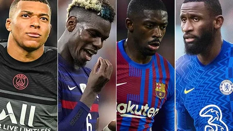 Kylian Mbappé, Paul Pogba, Ousmane Dembélé y Antonio Rüdiger.