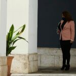 La consejera de Agricultura, Carmen Crespo, en el patio del Palacio de San Telmo el pasado martes, después del Consejo de Gobierno