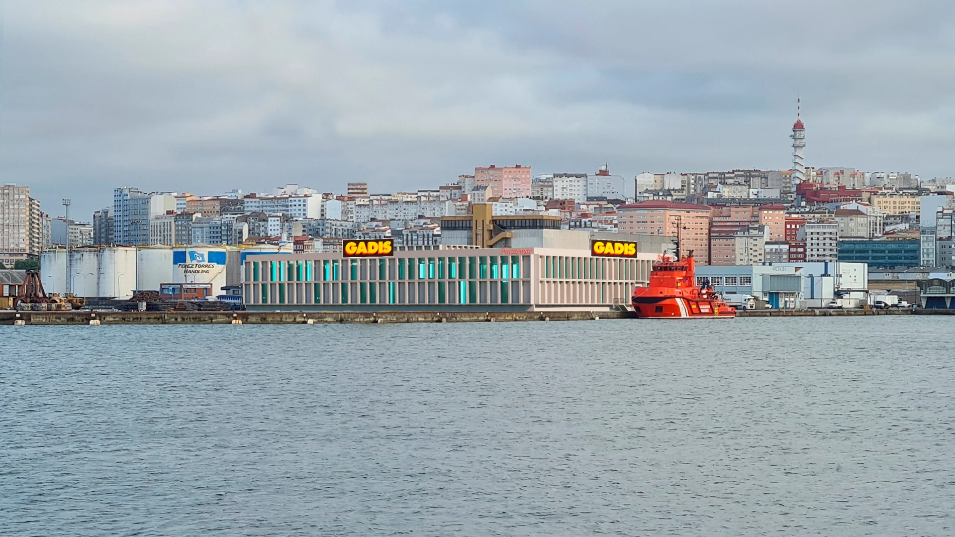 Nave de Gadis en el puerto de A Coruña