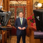 El presidente de la Junta de Andalucía, Juanma Moreno, ofreció el discurso de Navidad desde Granada