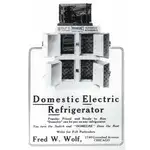 Publicidad de 1914 anunciando el primer refrigerador eléctrico doméstico.