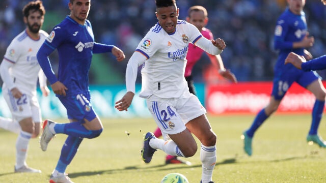 Mariano Díaz con el Real Madrid frente al Getafe.