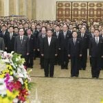 Kim Jong Un en la clausura de una reunión de cinco días del Partido de los Trabajadores en Pyongyang