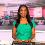 La periodista Oriini Kaipara en el plató de Canal 3 (Foto: @oriinz / Instagram)