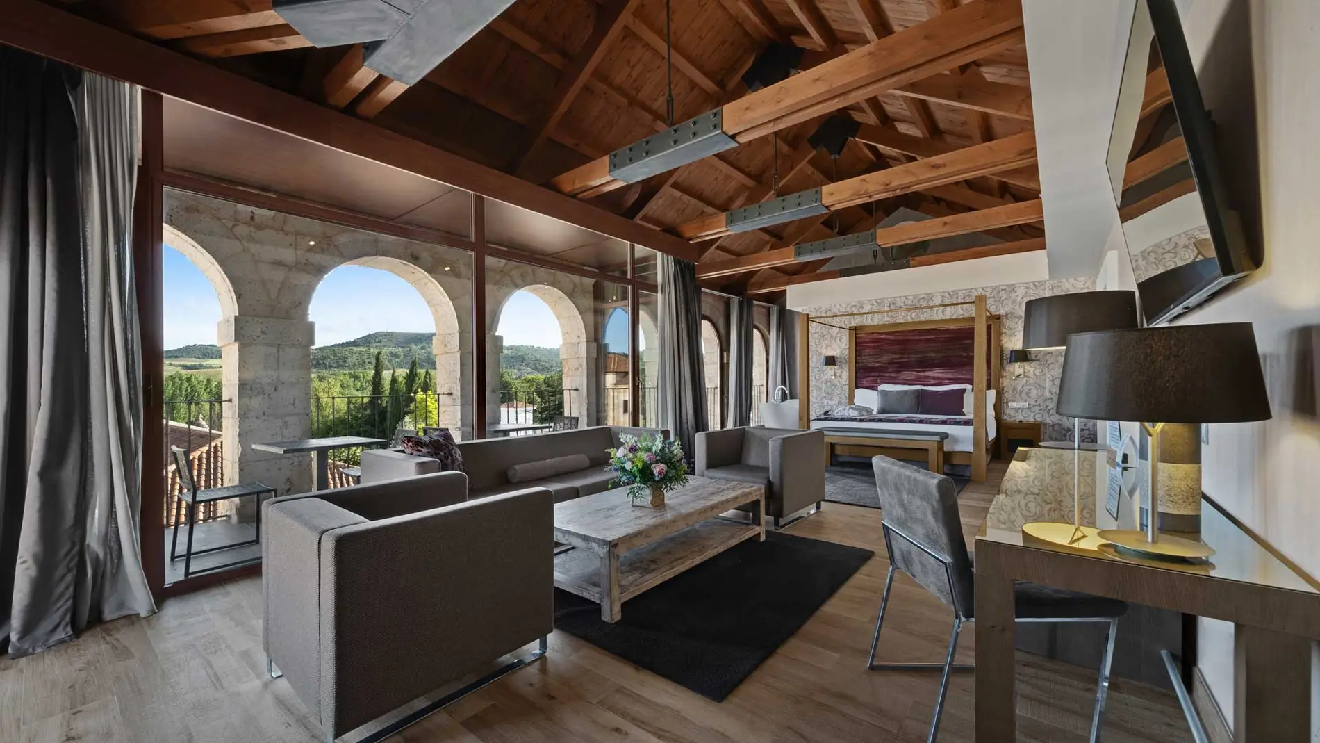 Imagen de la habitación en el hotel, Castilla Termal Valbuena en la localidad de San Bernardo, Valladolid.