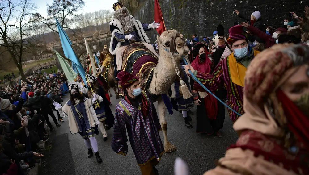 Cabalgata de los Reyes Magos en Pamplona.