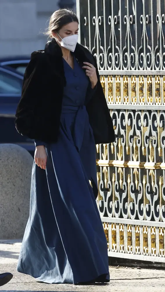Spanish Queen Letizia Ortiz  during the Military Easter 2022 at RoyalPalace in Madrid on Thursday 6th January 2022.