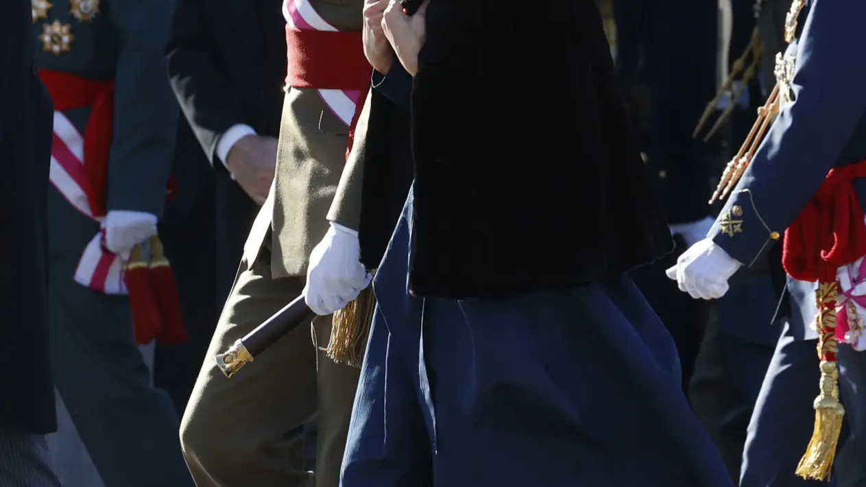 Spanish King Felipe VI and Letizia Ortiz during the Military Easter 2022 at RoyalPalace in Madrid on Thursday 6th January 2022.