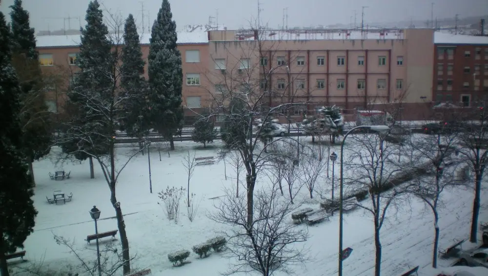 Parque del Cementerio tras la nevada de 2009