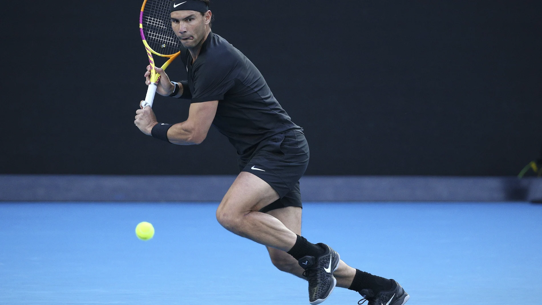 Nadal, durante la disputa de la final del ATP 250 de Melbourne ante Maxime Cressy