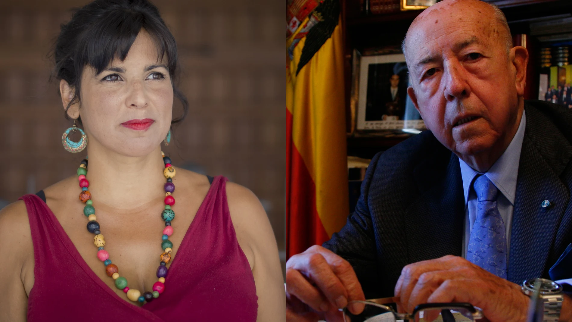 La diputada andaluza Teresa Rodríguez y José Utrera Molina, que era ministro-secretario general del Movimiento en 1974