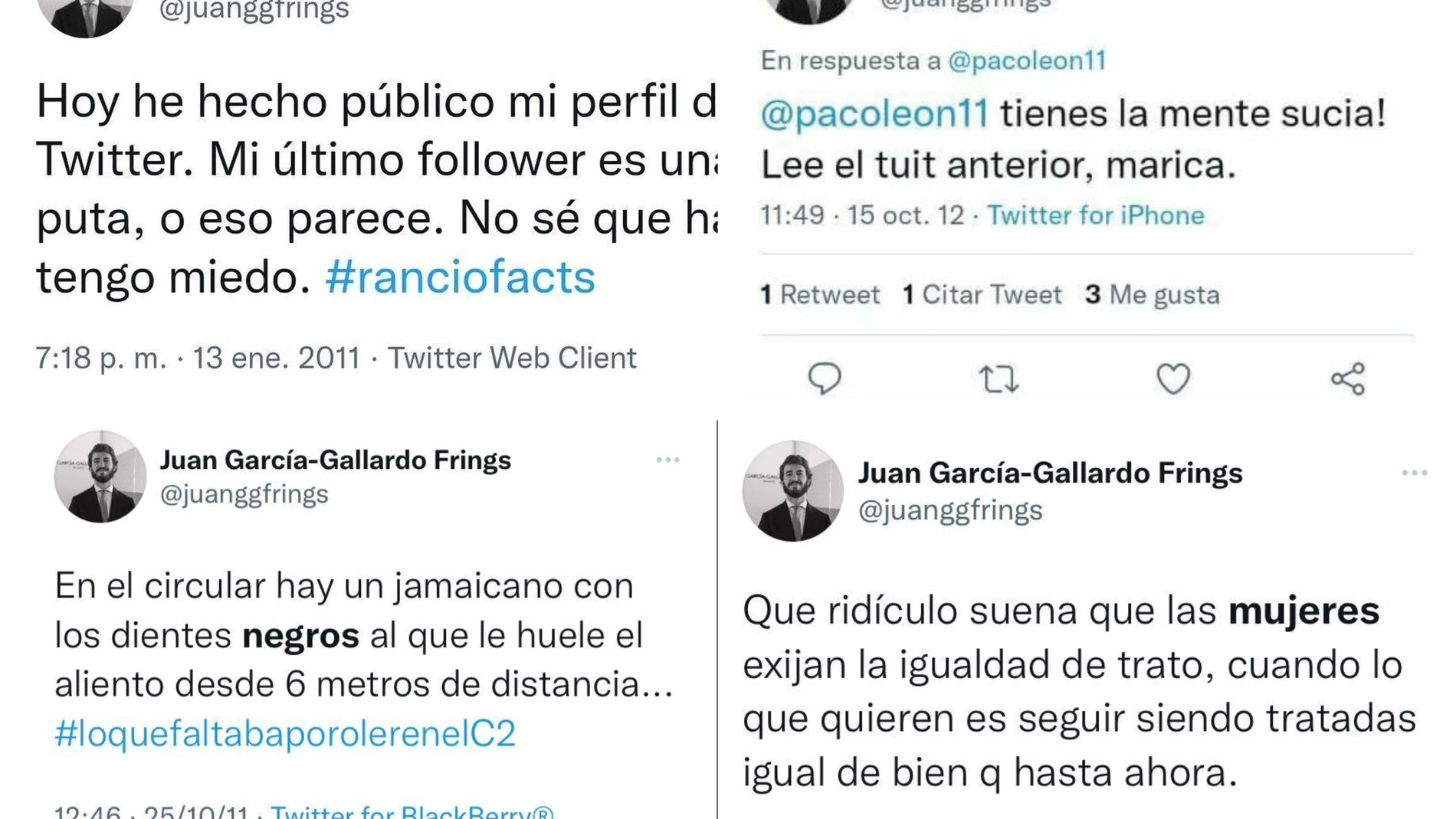 Tuits ofensivos del candidato de Vox en Castilla y León, Juan García-Gallardo Frings