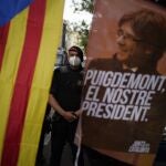 Concentración a favor del ex presidente de la Generalitat Carles Puigdemont en Barcelona