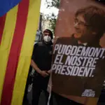 Concentración a favor del ex presidente de la Generalitat Carles Puigdemont en Barcelona