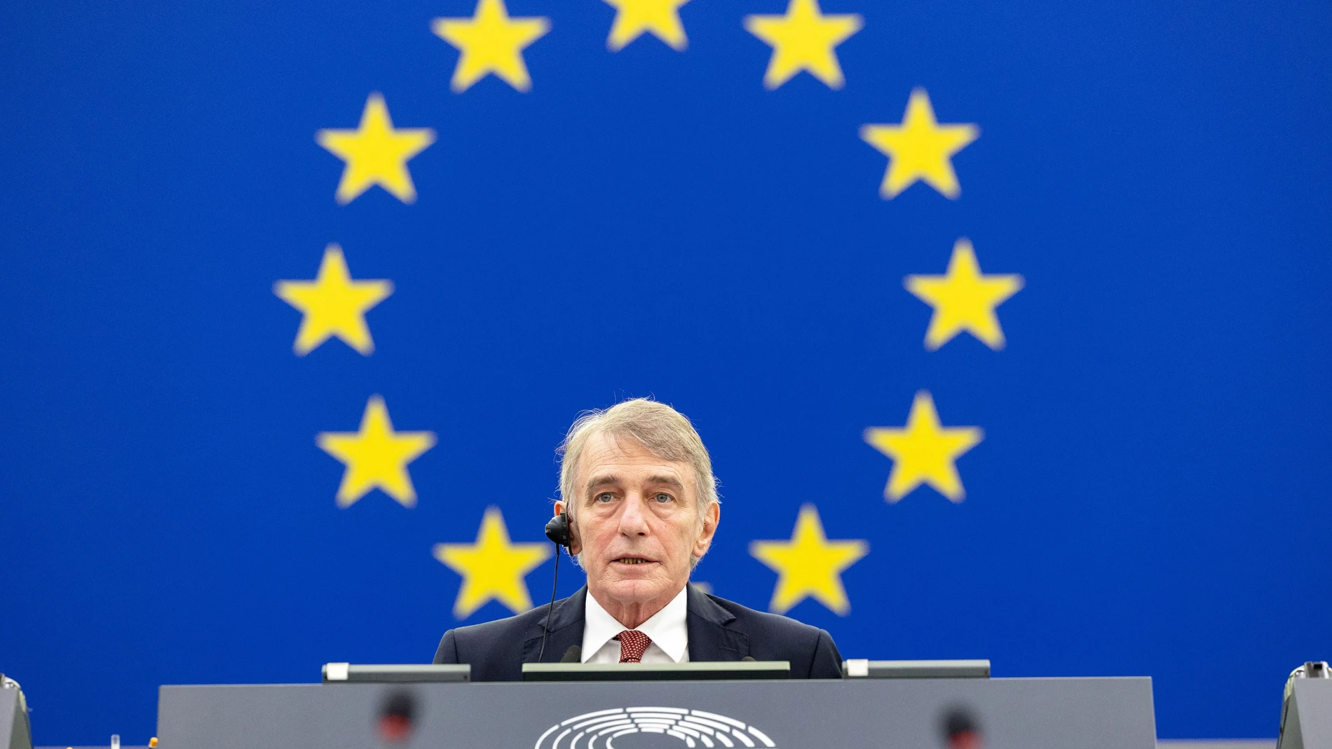 El presidente del Parlamento Europeo, David Sassoli, durante el pleno de diciembre, en Estrasburgo