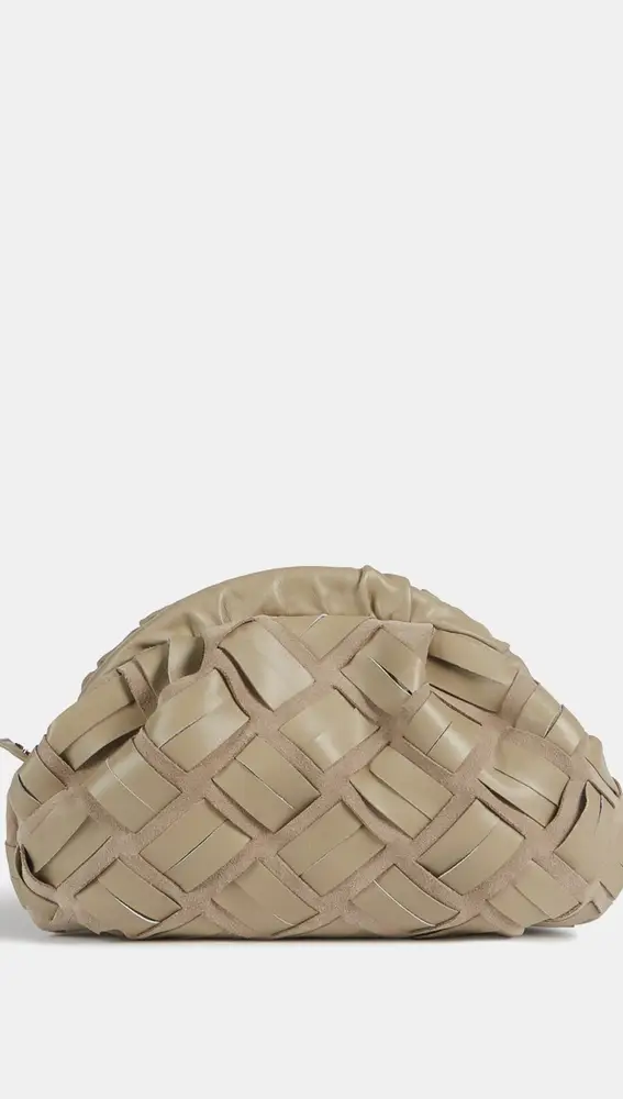 Bolso de mano Essential de piel entrelazada en topo, de Furla