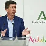 El vicepresidente de la Junta de Andalucía y consejero de Turismo, Regeneración, Justicia y Administración Local, Juan Marín. EFE/Jorge Zapata.