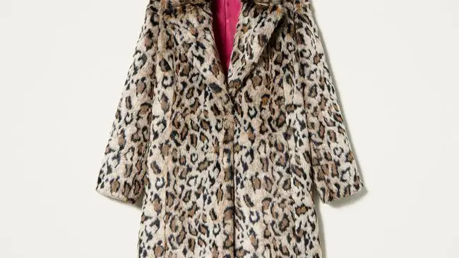 Abrigo ‘Amber’ de jacquard animal print, de Twinset