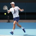 Djokovic, entrenándose en las instalaciones de Melbourne Park