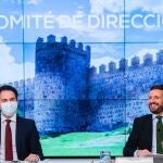 García Egea y Casado, ayer, en la reunión del Comité de Dirección del PP