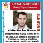 Cartel alertando de la desaparición de Adrián Sánchez Moreno. SOS DESAPARECIDOS
