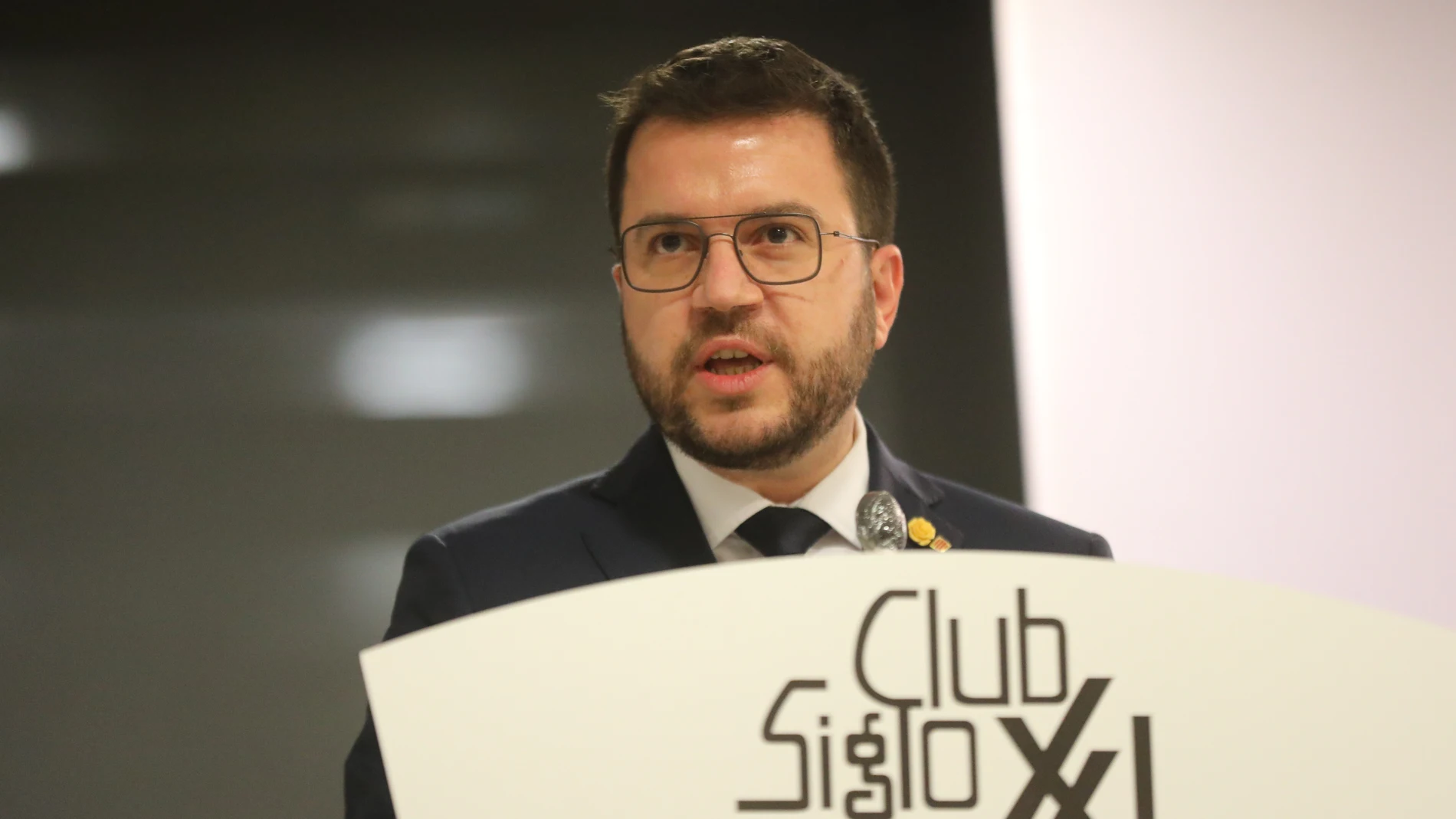 El presidente de la Generalitat de Cataluña, Pere Aragonès, protagoniza un coloquio organizado por el Club Siglo XXI