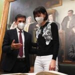El alcalde de Granada, Francisco Cuenca, recibe la visita institucional de la ministra de Ciencia e Innovación del Gobierno de España, Diana Morant