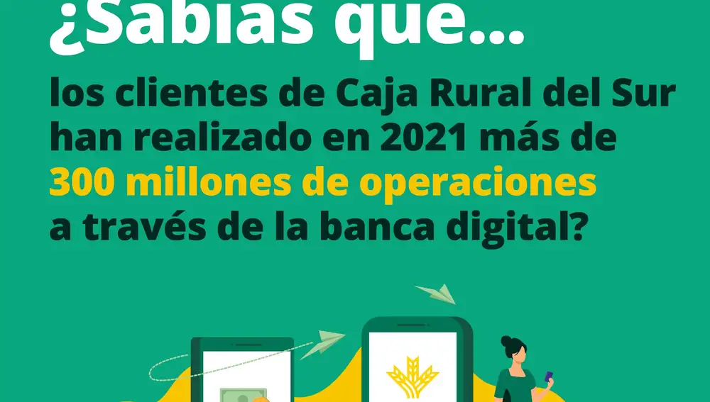 Los clientes de Caja Rural del Sur realizan en 2021 más de 300 millones de operaciones a través de la banca digital