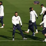 Mbappé, en el entrenamiento del PSG