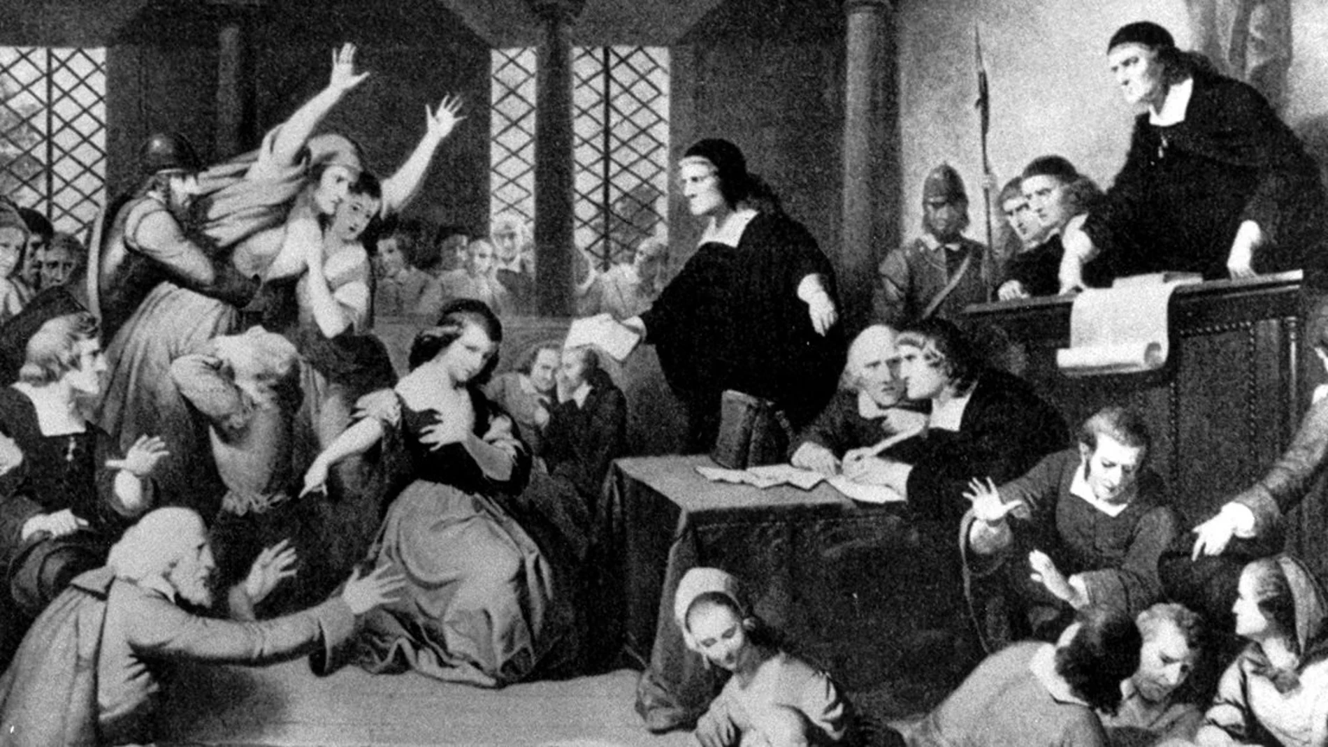 El juicio de Salem en una litografía