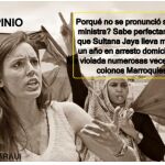 ILustración de la carta en la que se denuncia que Podemos e Irene Montero se han olvidado de los saharauis