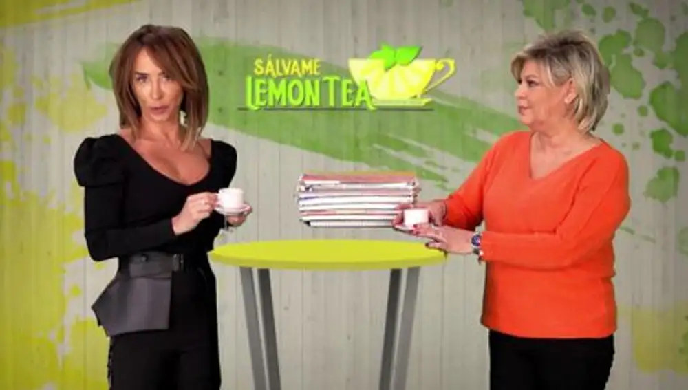 María Patiño y Terelu Campos en la promoción de 'Sálvame Lemon Tea'