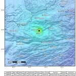 Imagen con la localización del terremoto en Afganistán