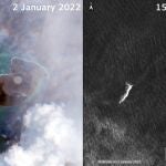El antes y el después de la isla de Tonga tras la explosión del volcán