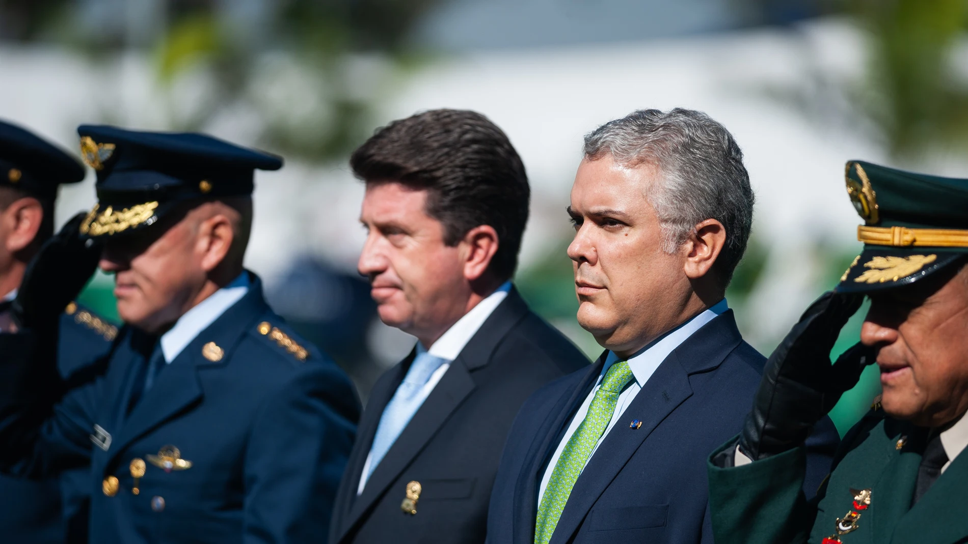El ministro de Defensa, Diego Molano, y el presidente de Colombia, Iván Duque. 17/01/2022