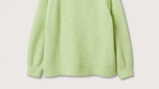 Jersey punto oversize en color verde, de Mango