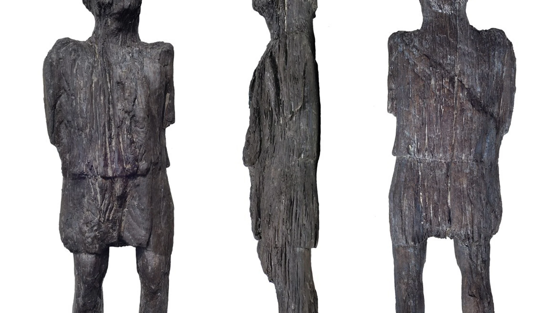 Figura de madera tallada romana