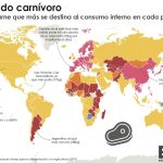 Mapa de los tipos de carne más consumidos en los diferentes países