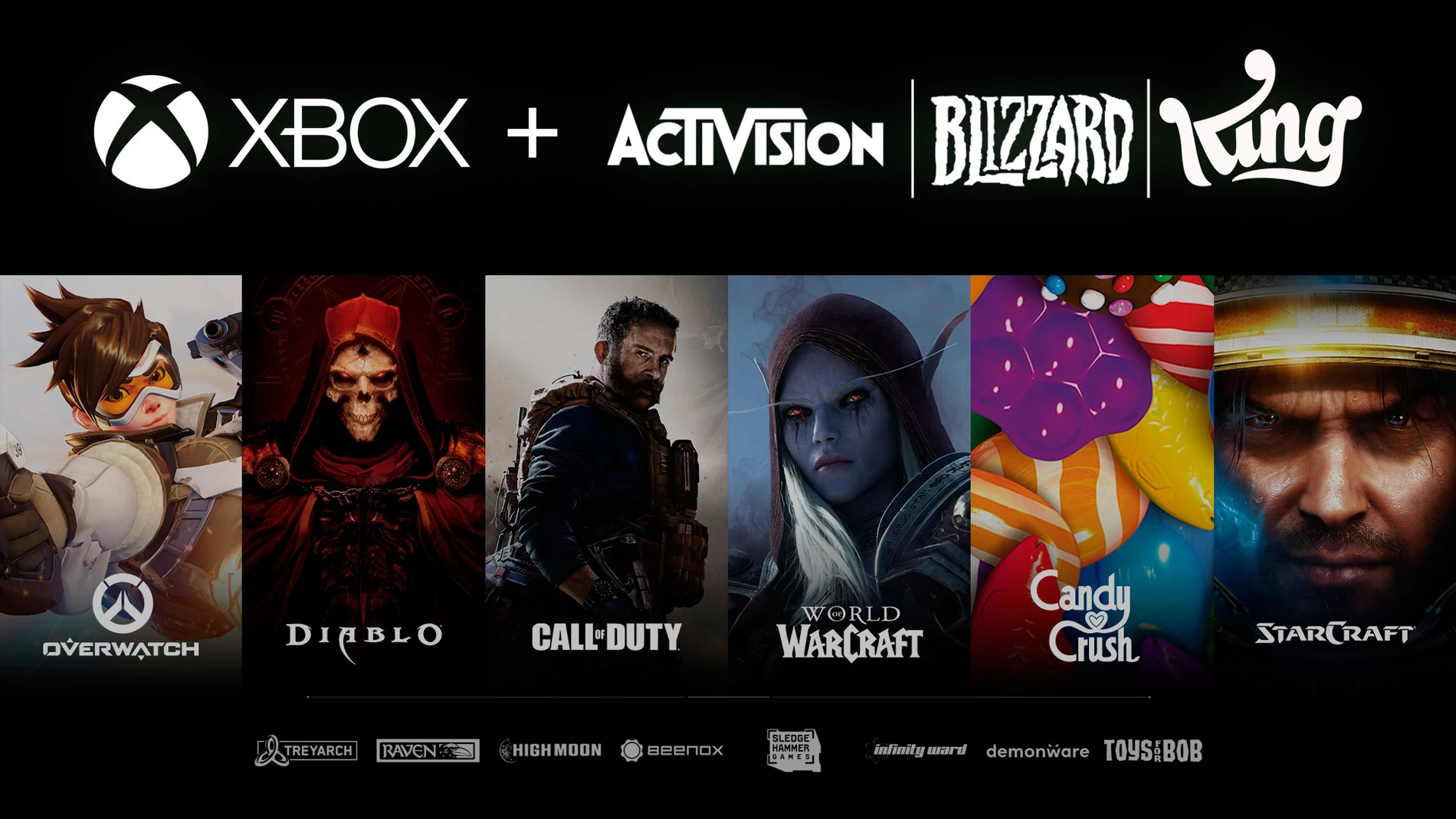 En la imagen, las principales franquicias de Activision que Microsoft se ha asegurado con la adquisición de la compañía.