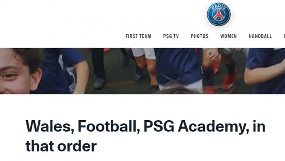 Captura de la web del PSG
