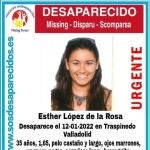 Cartel de búsqueda de la joven de Traspinedo Esther López, que desapareció el pasado 12 de enero.