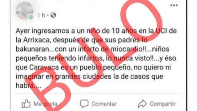 Bulo difundido en las redes sociales en la Región de Murcia