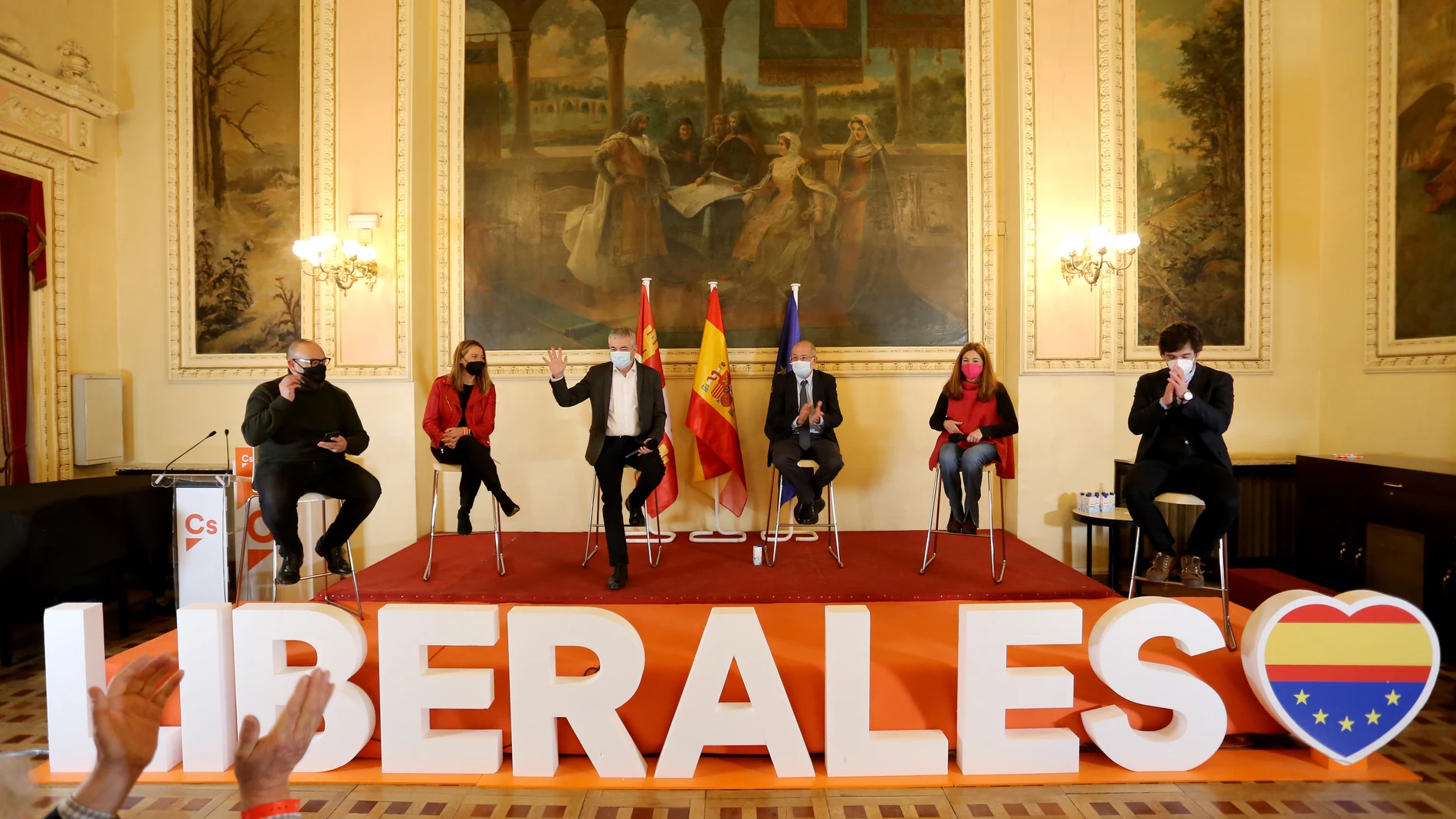 Los eurodiputados de Cs en el acto en Valladolid