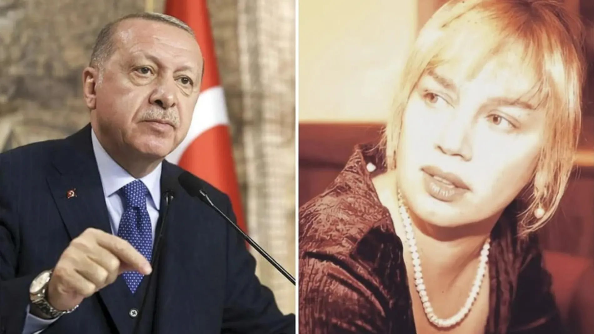 El presidente turco, Recep Tayyip Erdogan, y la cantante Sezen Aksu