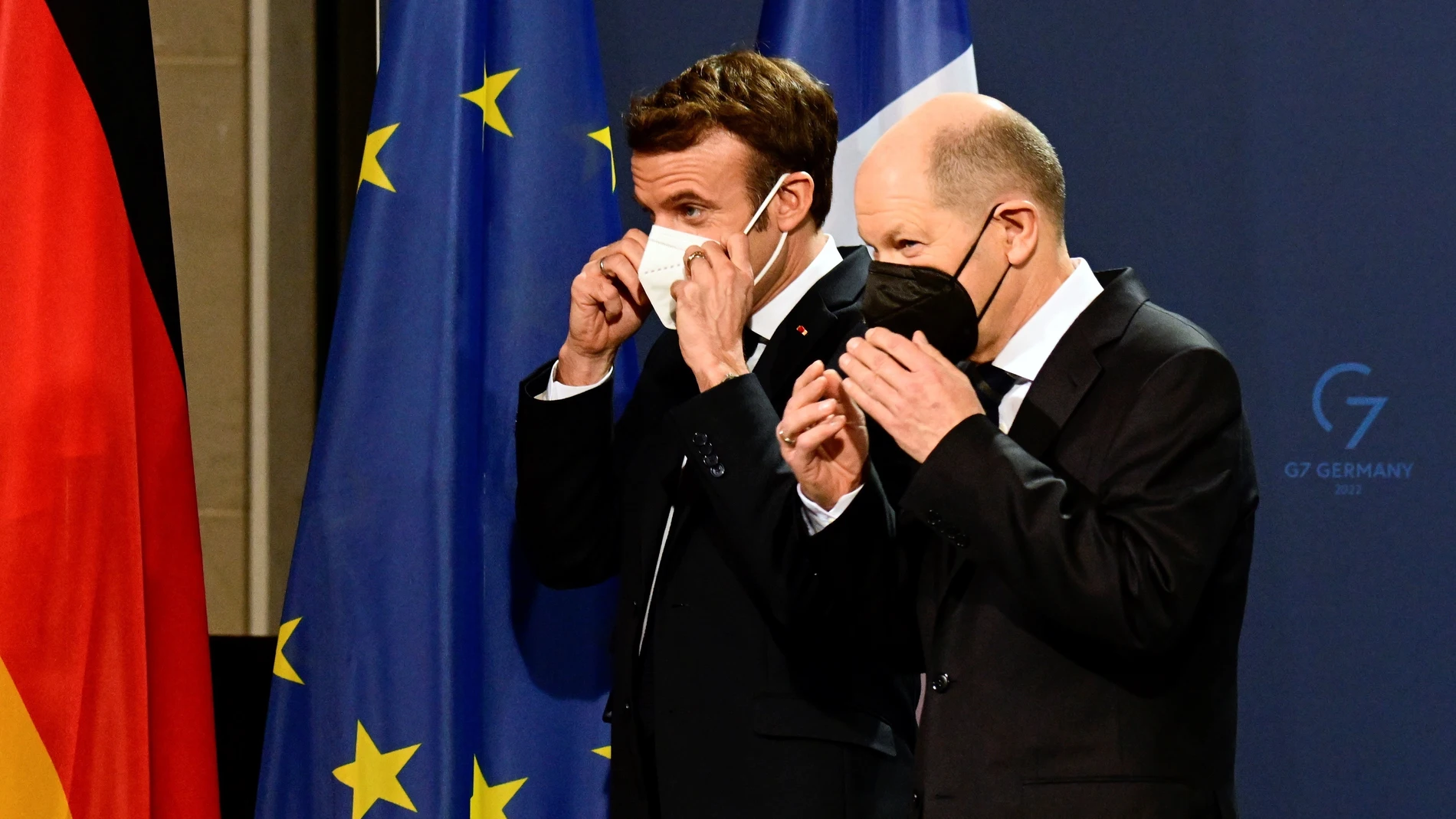 Olaf Scholz y Emmanuel Macron el 25 de enero