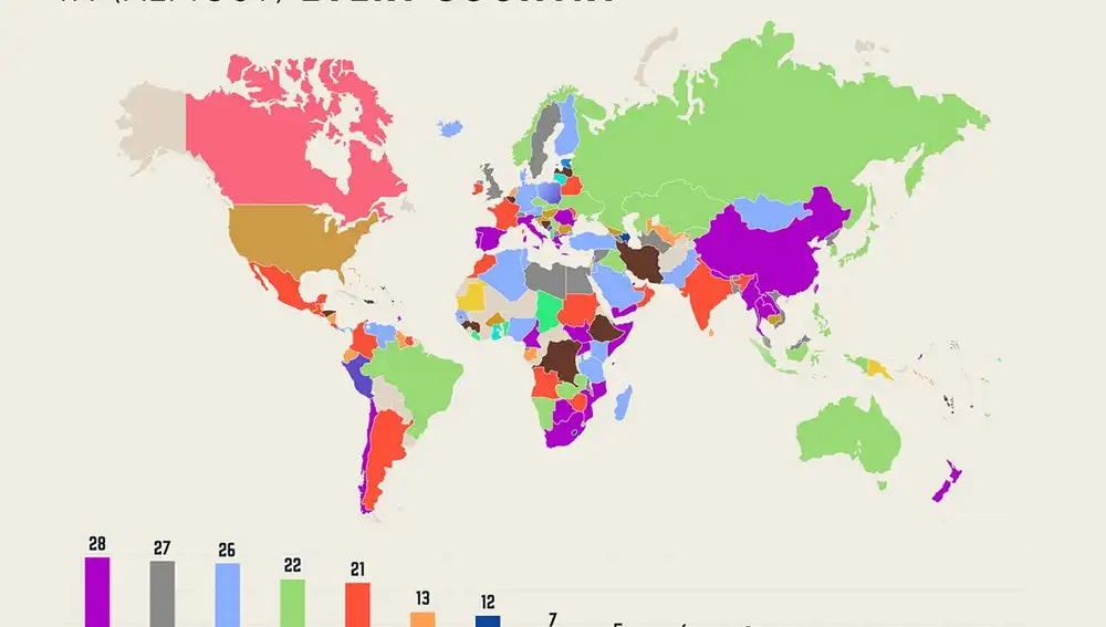 Mapa de la formación académica de las personas más ricas de cada país del mundo | Fuente: resume.io