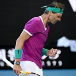 Rafael Nadal celebra su paso a semifinales